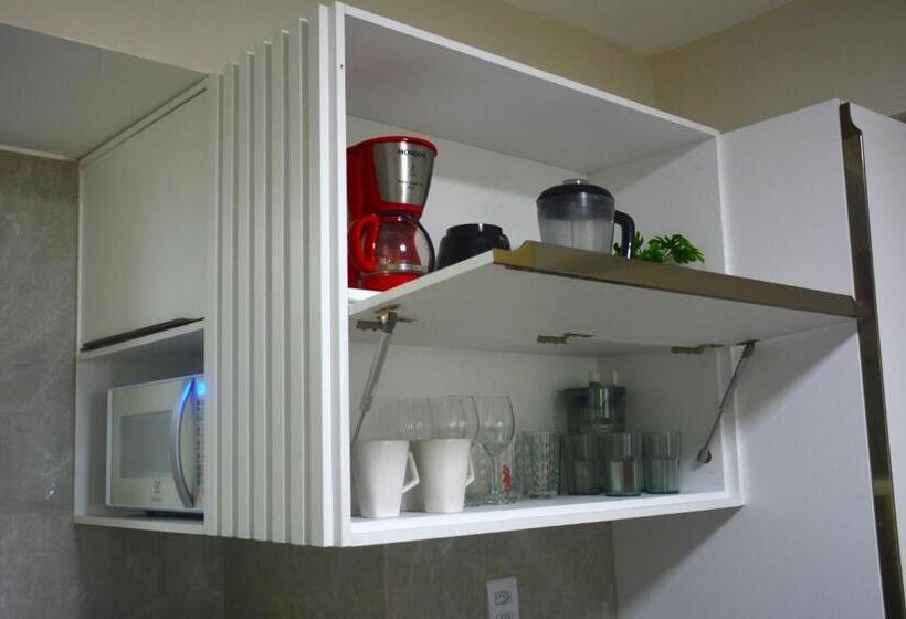 침실 1개 바다 전망 아파트, Na Praia   Araça 104   Térreo Frente Mar