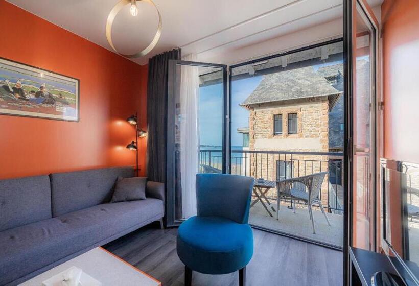 Апартаменты 1 Спальня Боковой Вид на Море, Logis Hôtel Ker Mor