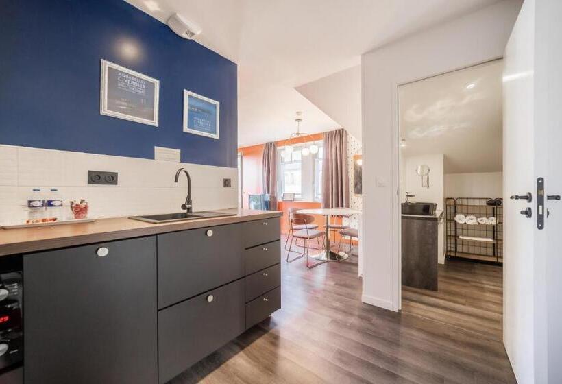 침실 1개 아파트 측면 바다 전망, Logis Hôtel Ker Mor