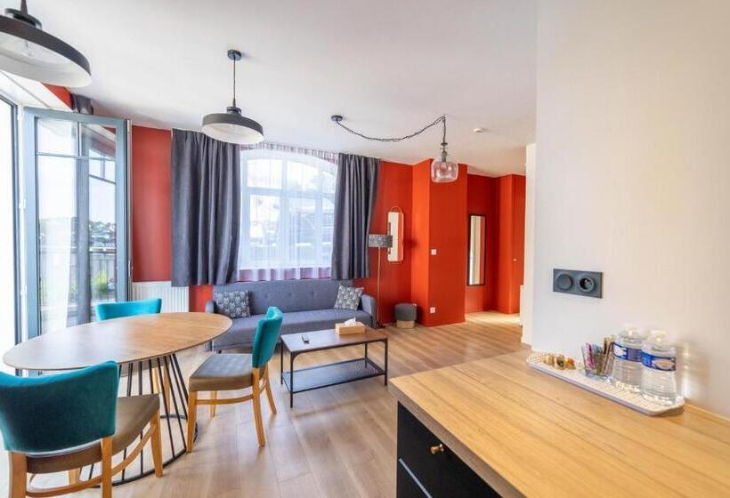 침실 1개 아파트 측면 바다 전망, Logis Hôtel Ker Mor