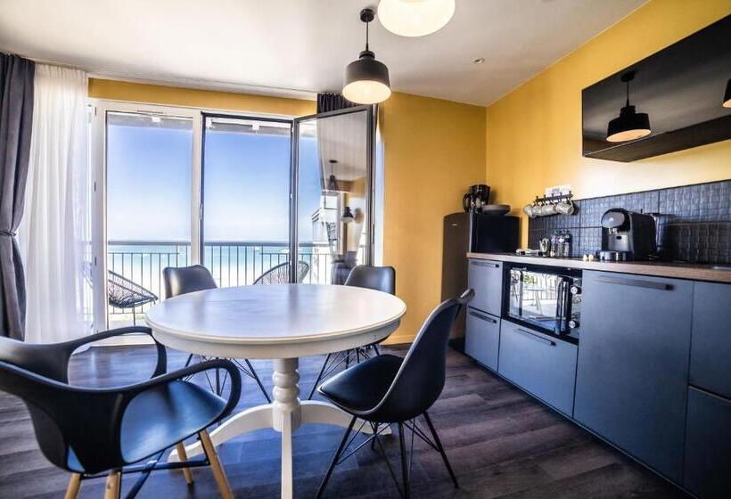 침실1개 아파트 발코니 바다 전망, Logis Hôtel Ker Mor