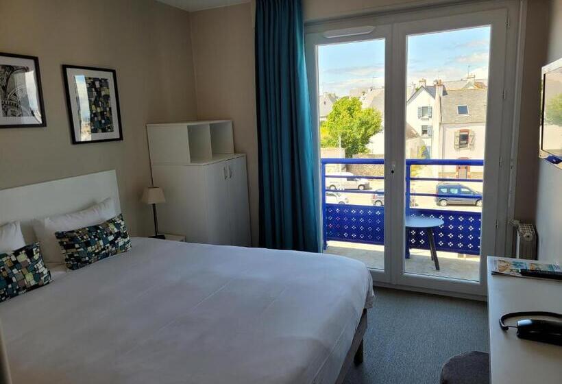 חדר סטנדרט נוף לים עם מרפסת, Hôtel Port Haliguen