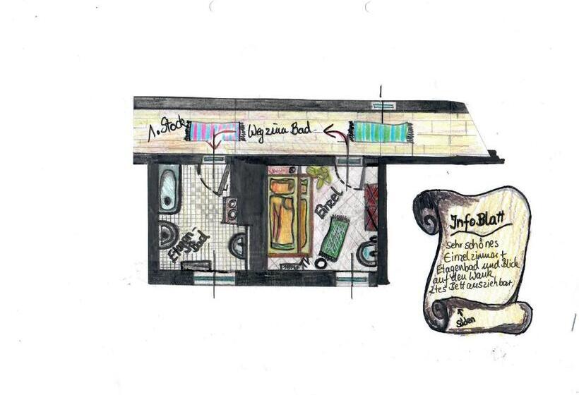 Standard-huone Jaettu Kylpyhuone, Zur Schönen Aussicht Hotel Garni