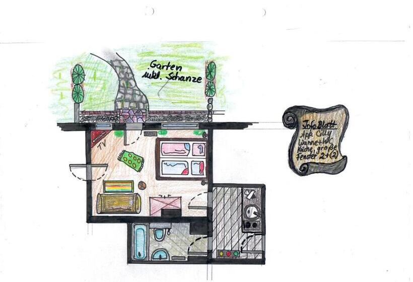 Huoneisto 1 Makuuhuone Näkymä, Zur Schönen Aussicht Hotel Garni