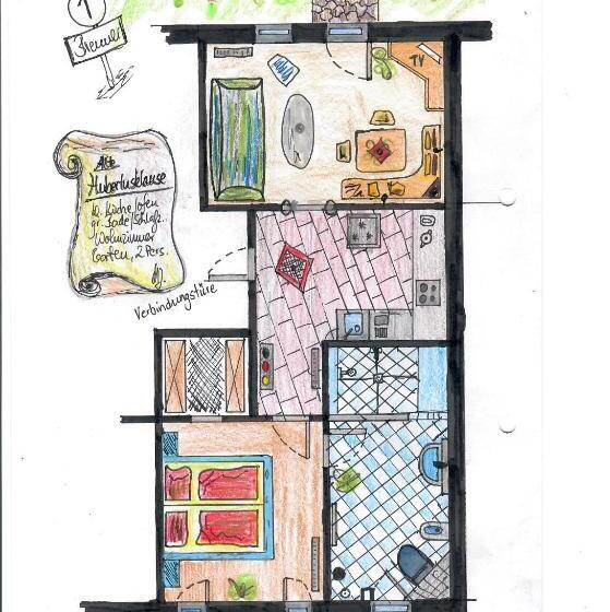 Huoneisto 1 Makuuhuone Pohjakerros, Zur Schönen Aussicht Hotel Garni