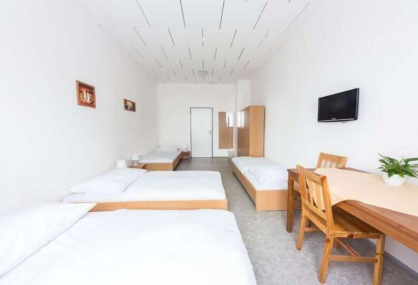 חדר סטנדרטי לארבעה עם חדר אמבטיה משותף, City Hostel Brno
