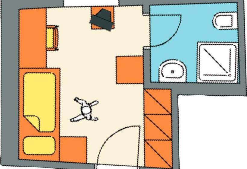 חדר סטנדרט יחיד, Residence Hotel Gasser