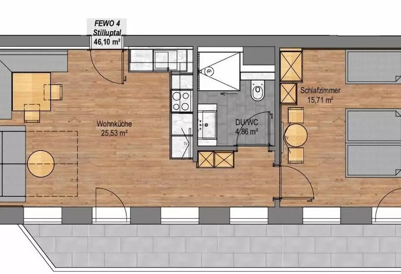 2ベッドルームアパートメント, Apartments Rosenhof
