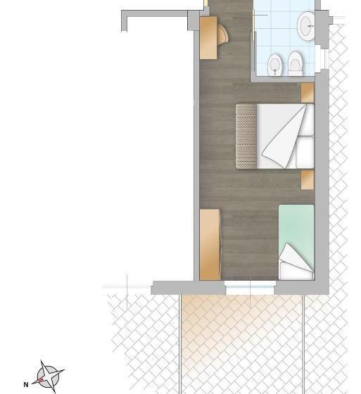 带露台的小型套房, Eden