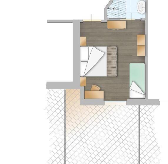 带露台的小型套房, Eden