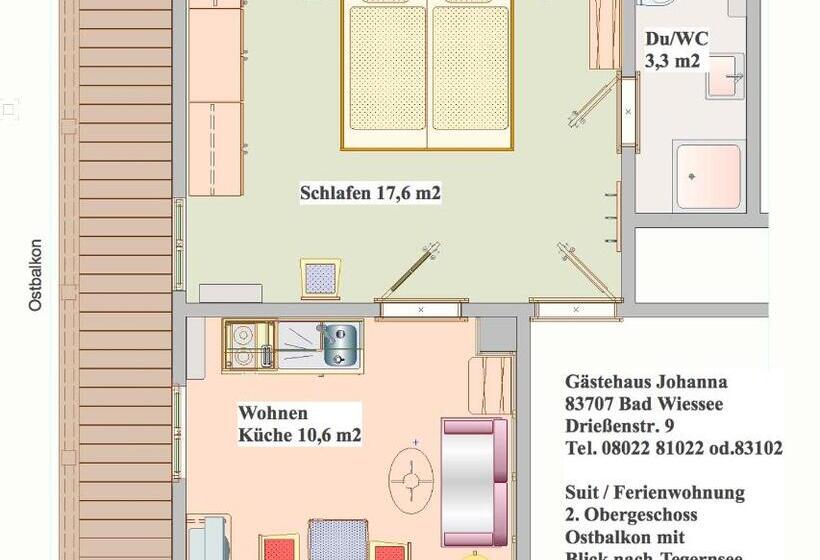 شقة غرفة واحدة, Gästehaus Johanna