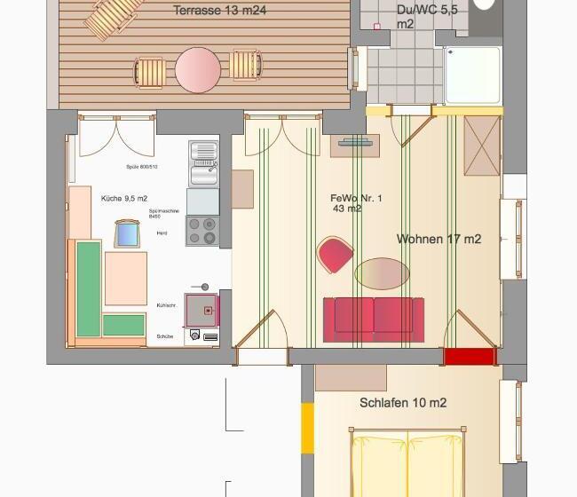 شقة غرفة نوم واحدة بالطابق الأرضى, Gästehaus Johanna