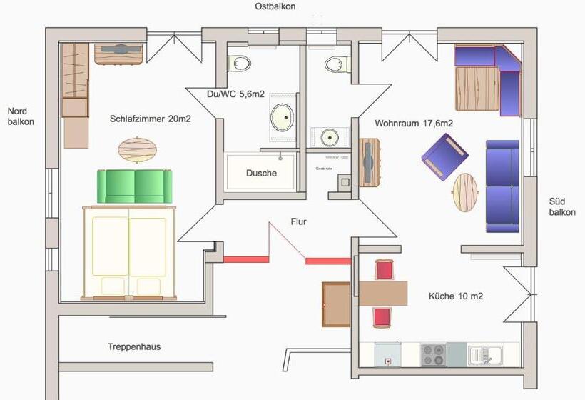 شقة غرفة واحدة, Gästehaus Johanna