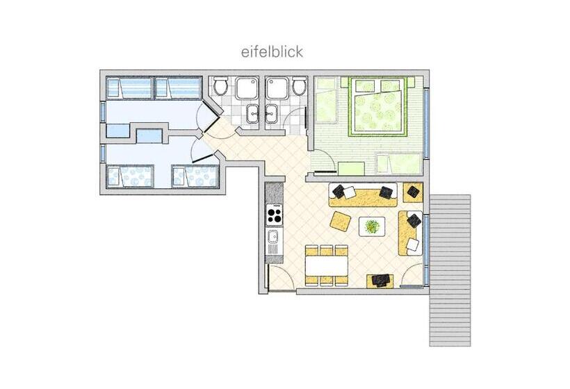 דירת שלושה חדרים, Waldesblick, Hotel Restaurant