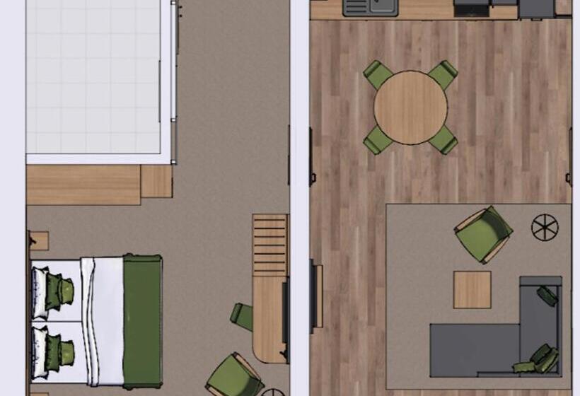 带1个卧室的带阳台的公寓, Waldhotel Zum Bergsee Damme