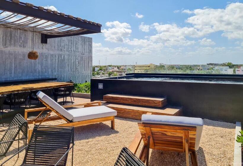 آپارتمان 1 خوابه با تراس, Iik Tulum By Groovy Stays  A Hip Condo Hotel With Wifi, Rooftop, Pool, Sleeps 6