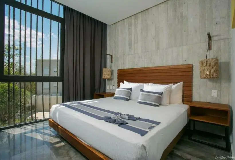 テラス付き１ベッドルームアパートメント, Iik Tulum By Groovy Stays  A Hip Condo Hotel With Wifi, Rooftop, Pool, Sleeps 6