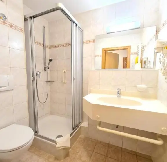 プールの見えるシングルルーム, Thermenhotel Tannenhof Ihr Wohlfühl