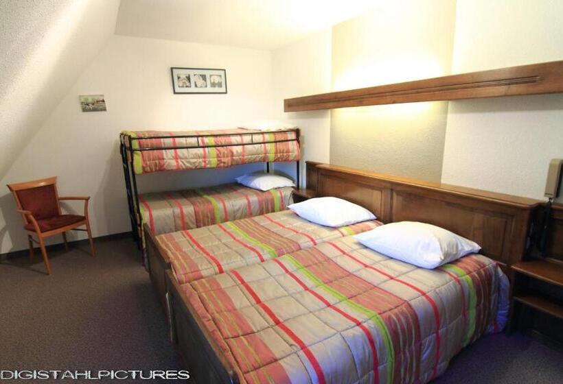 غرفة قياسية رباعية, Hôtel Restaurant Et Spa Au Tilleul