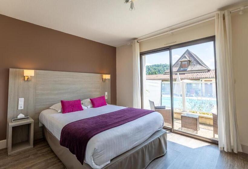 חדר סטנדרט נוף לבריכה, L'Oustal De Vézac