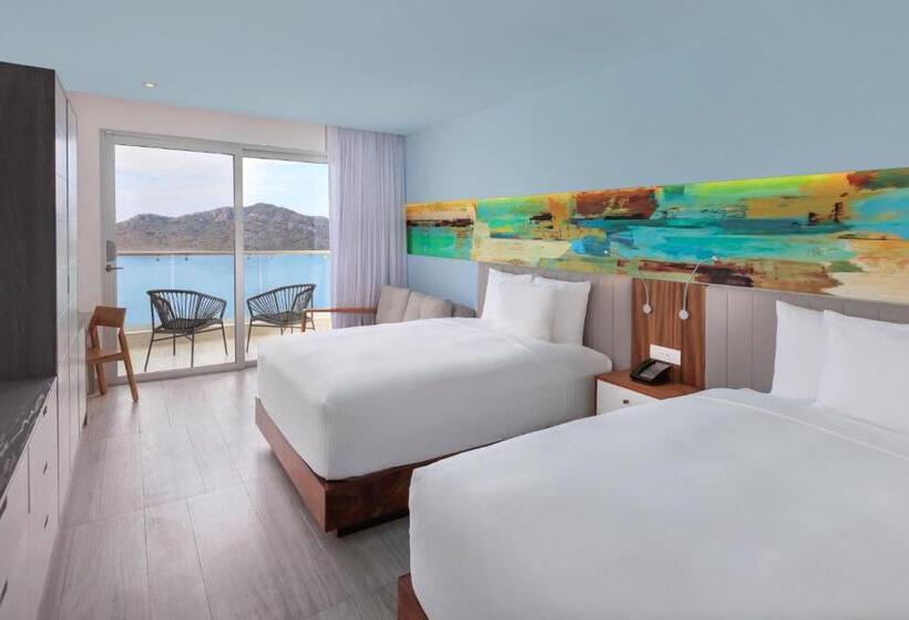 オーシャンビューデラックスルームバルコニー付き, Courtyard By Marriott Mazatlan Beach Resort