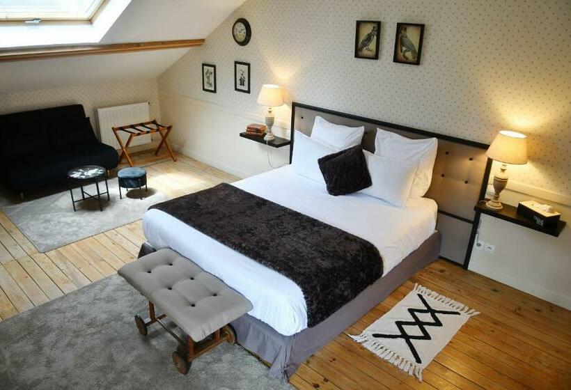 חדר סטנדרט לשלושה עם נוף לגינה, Les Bergeronnettes   Chambres D Hôtes Bergerac