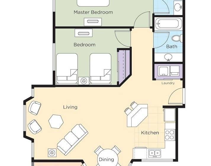 Апартаменты 2 Спальни, Worldmark Birch Bay
