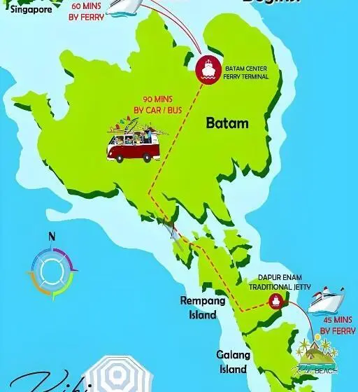 オーシャンビューデラックスルームバルコニー付き, Kiki Beach Resort, Batam