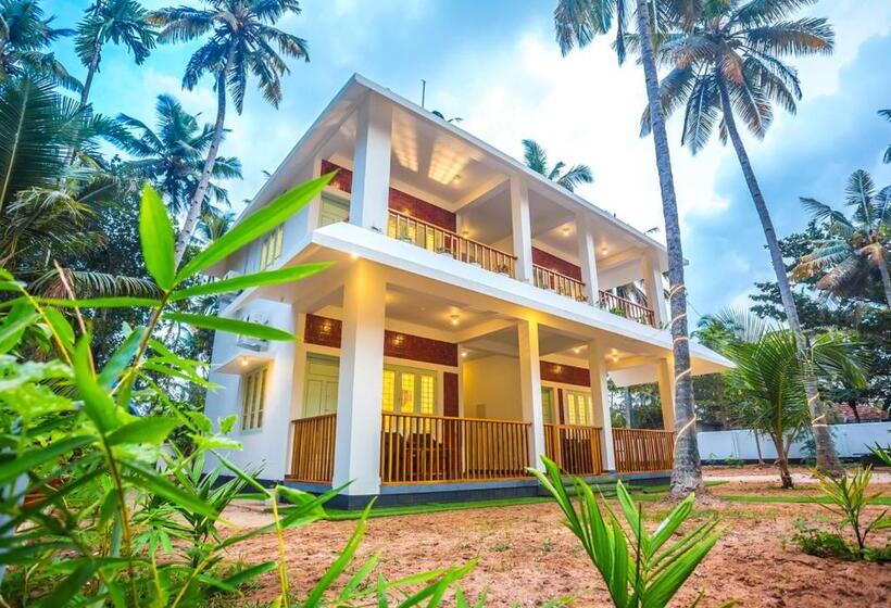 带大床的标准间, Ocean View Beach Villa Varkala By Voye Homes