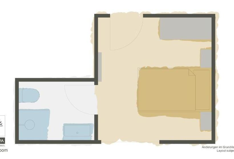 スタンダードシングルルーム, Ferienhotel Pass Thurn