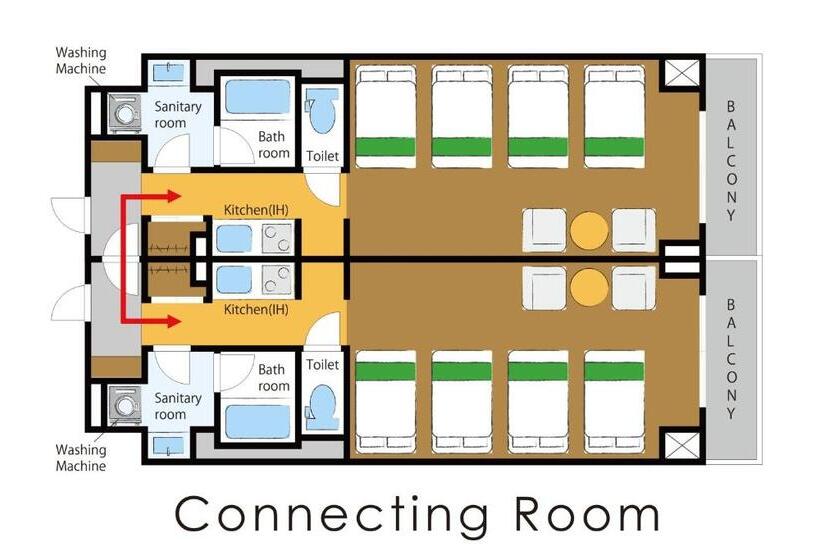 חדר סטנדרט מקשר, Takuto Hotel Osaka Shinsaibashi