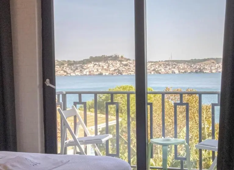 Deluxe-huone Merinäkymä Parveke, Cunda Pi̇er Otel