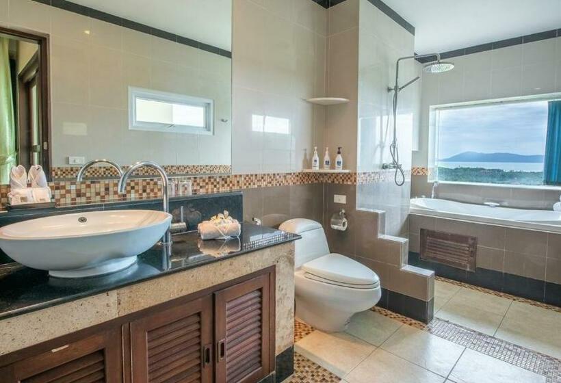 침실 1개 바다 전망 아파트, Koh Samui Tower