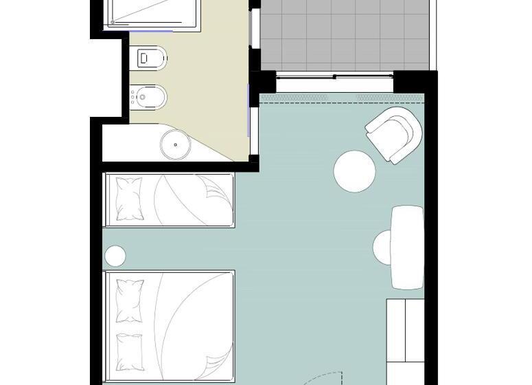 オーシャンビューのスーペリアトリプルルーム, Sud Hotel Pulsano