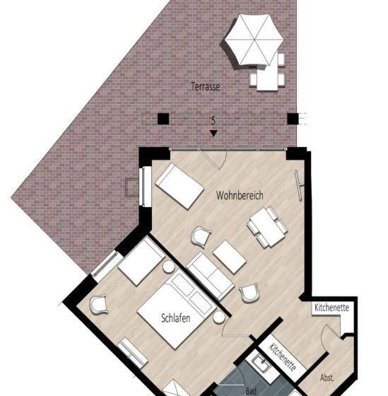 شقة ديلوكس غرفة واحدة, Friesischer Hof