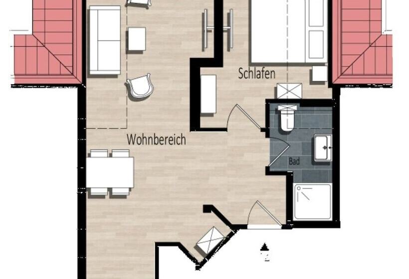 شقة غرفة واحدة, Friesischer Hof