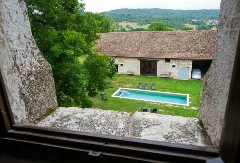 غرفة قياسية مطلّة علي حمام السباحة, Château Beyrin