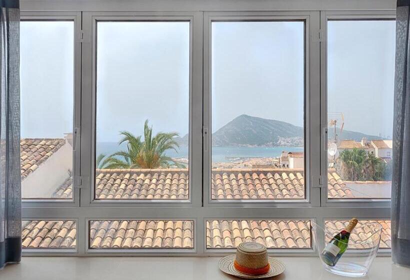 غرفة قياسية مطلّة علي البحر, Hostal Perla Blanca Altea