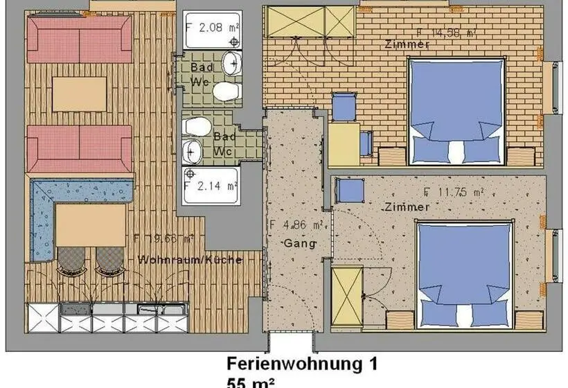 庭の見える１ベッドルームアパートメント, Ferienwohnungen Foidlhof