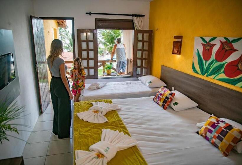 바다 전망 디럭스 3인룸, Jangadeiro Praia Hotel Resort   Parque Aquático E Pé Na Areia