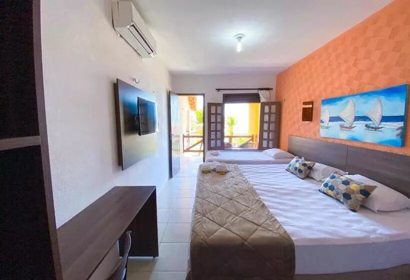 オーシャンビューのデラックストリプルルーム, Jangadeiro Praia Hotel Resort   Parque Aquático E Pé Na Areia