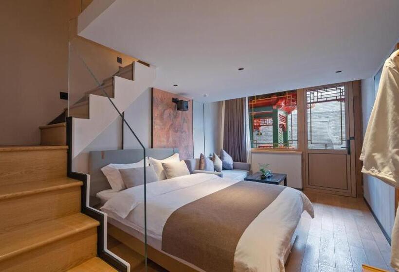 家庭房间共用浴室, Xinxiang Yayuan Beijing Sihe Courtyard With Sky Garden Terrace Near Tiananmen Square Forbidden City