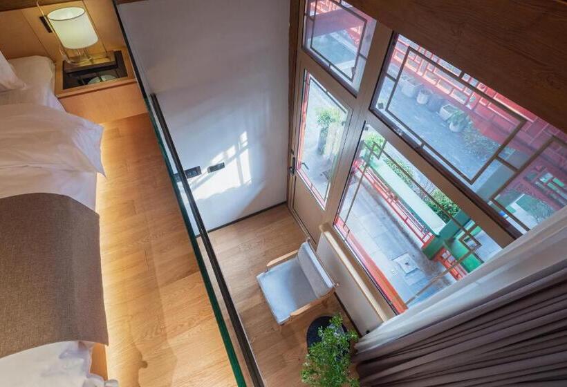 家庭房间共用浴室, Xinxiang Yayuan Beijing Sihe Courtyard With Sky Garden Terrace Near Tiananmen Square Forbidden City