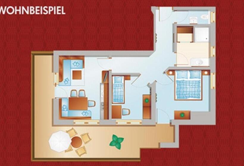 ２ベッドルームのコンフォートアパートメント, Alpenhof Apartments