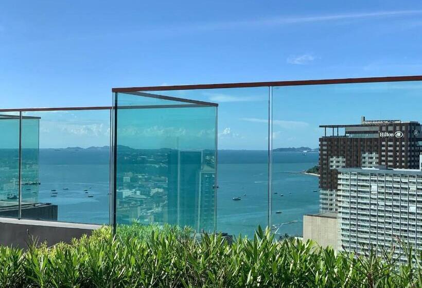 اتاق لوکس با بالکن و چشم‌انداز دریا, 503 Edge芭提雅25层正海景大二房二厅二卫, 沙滩+步行街+购物中心