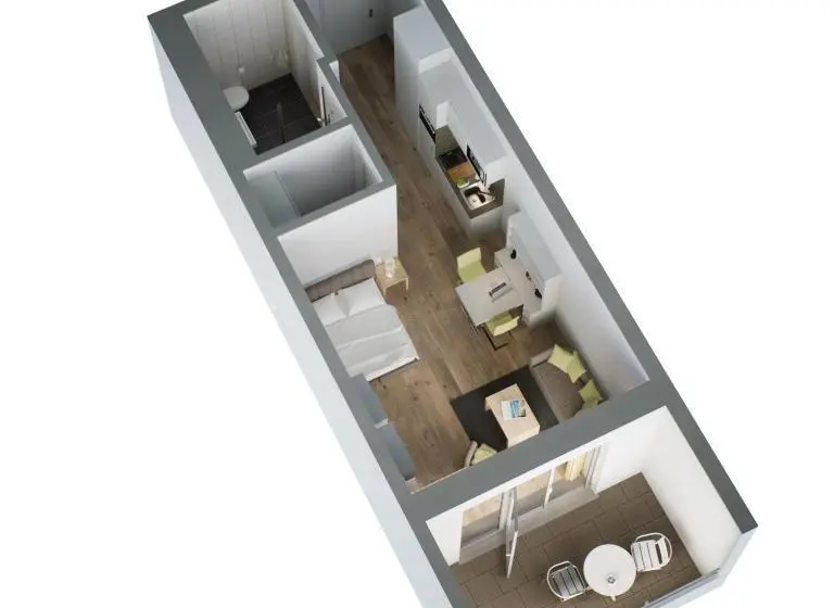 Standard-studio Parveke, Adapt Apartments Wetzlar