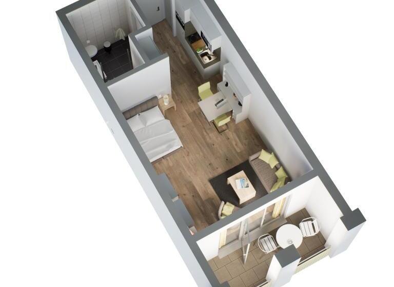 إستديو قياسى مزود بشرفة, Adapt Apartments Wetzlar