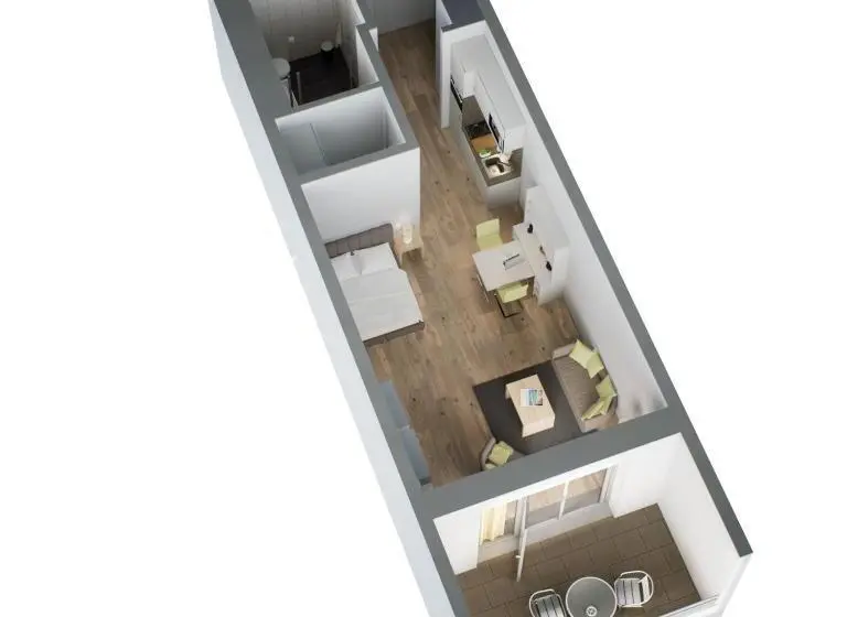 Standard-studio Parveke, Adapt Apartments Wetzlar