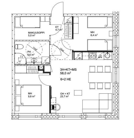 Апартаменты 3 Спальни, Vuokatti Booking Suites