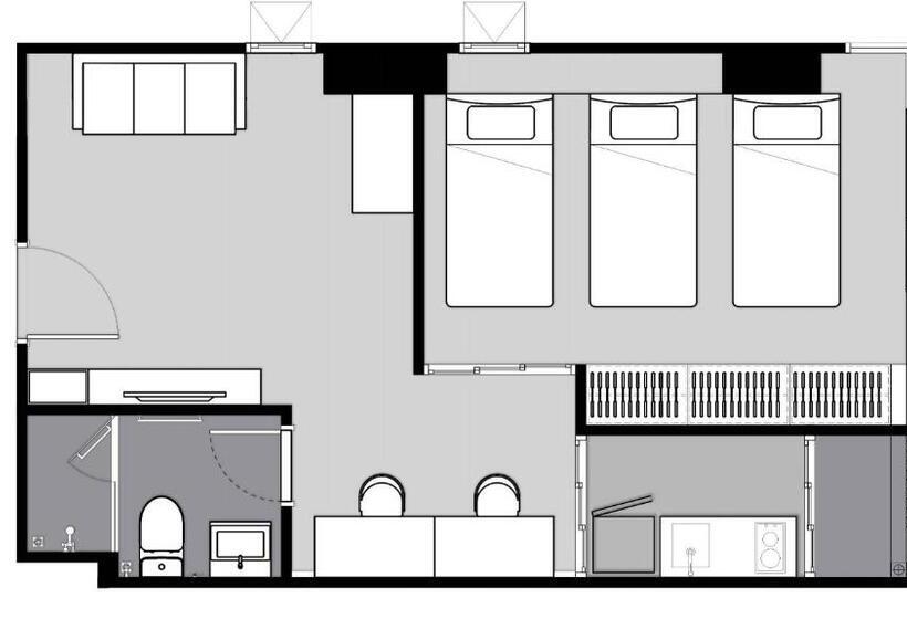 חדר סטנדרט לשלושה, Salaya One Hotel & Service Apartment